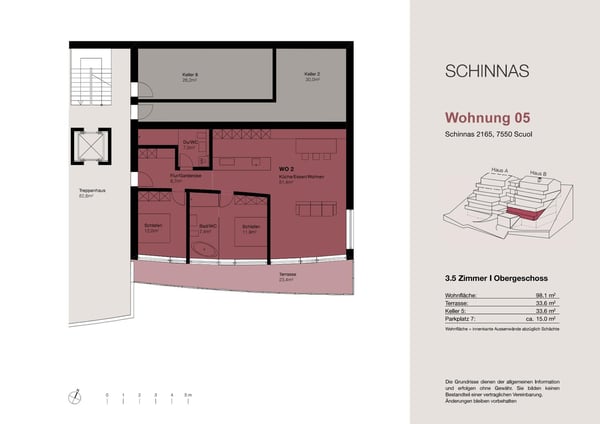 Neubau: 1.5-Zimmer und 4.5-Zimmer Terrassenwohnung in Schinnas, Scuol 11