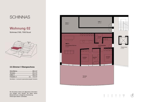 Neubau: 1.5-Zimmer und 4.5-Zimmer Terrassenwohnung in Schinnas, Scuol 8