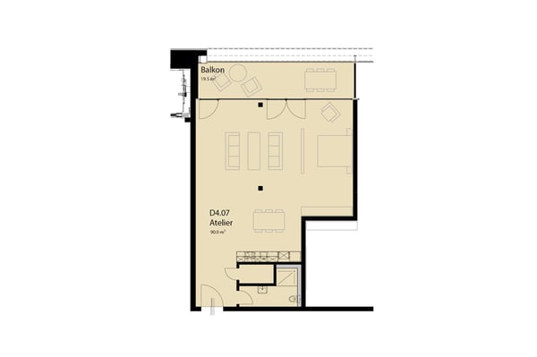 Loft (90 m²) mit 20 m² Loggia 6
