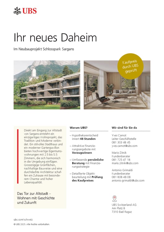 «Schlosspark Sargans» – Wohnen mit Aussicht, Stil und Substanz 12