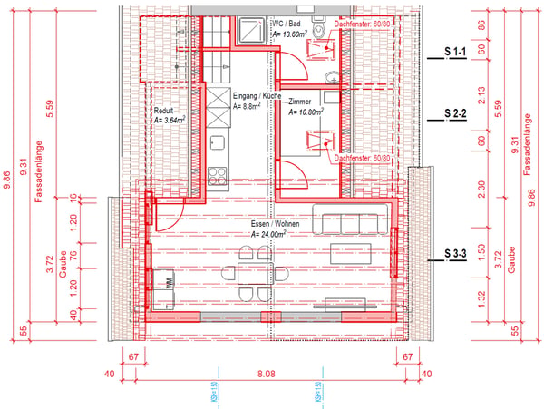 Modern sanierte 2 Zimmer Dachwohnung 11