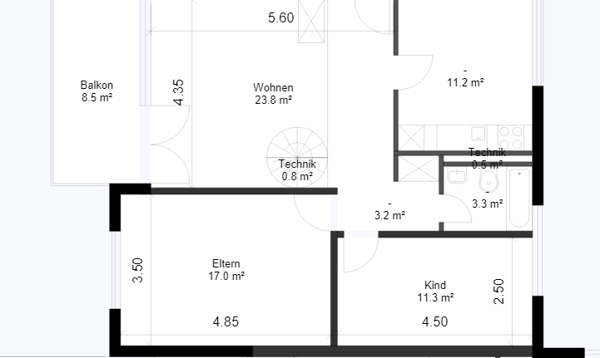 Zwei Etagen, viel Wohngefühl: 3.5-Zimmer-Maisonettewohnung 8