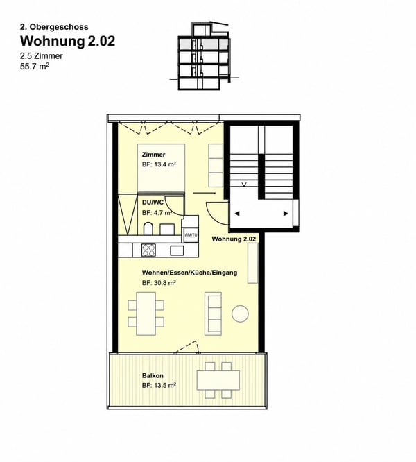 Moderne 2.5 Zimmerwohnung an bester Lage im Schachen 7