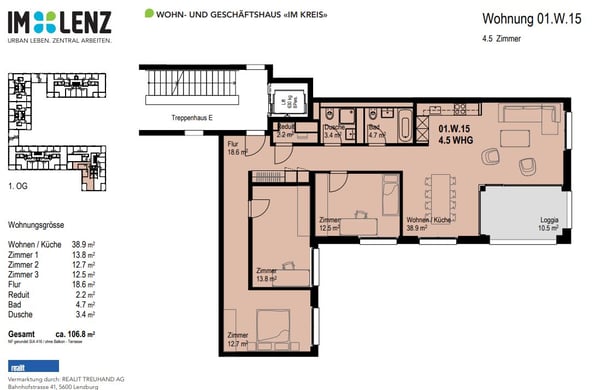 Grosszügige 4.5-Zimmerwohnung am Bahnhof Lenzburg 6