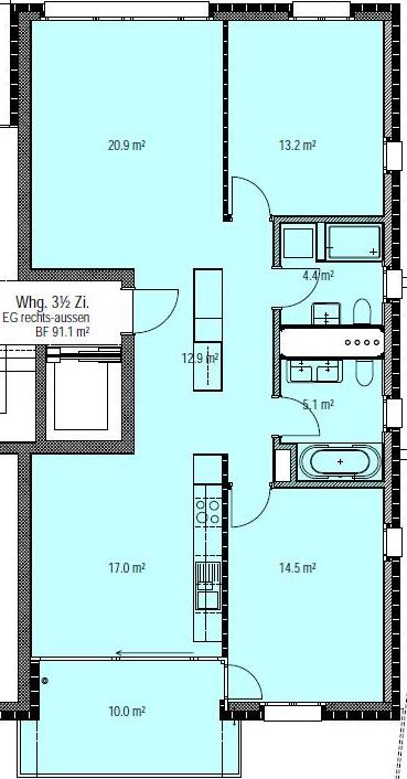 Moderne und helle 3.5-Zimmerwohnung mit…