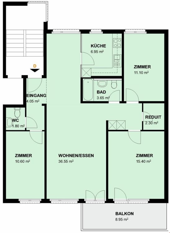 Sonnige, helle Wohnung in schönem Quartier 8
