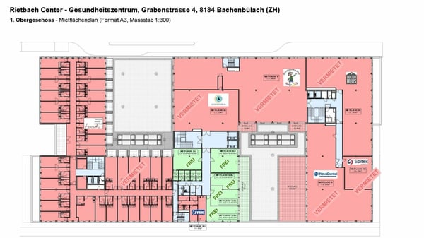 Ausgebaute Praxis- und Dienstleistungsflächen im Rietbach Center 5
