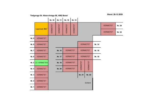 Tiefgaragenplätze nähe Aeschenplatz zu vermieten 7