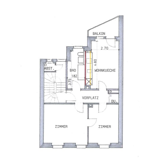Aussergewöhnliche 2-Zimmer-Wohnung mit Fischgratparkett und Balkon in Basel 9