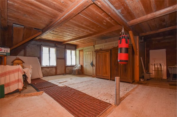 Stattliches Bauernhaus - 3 Wohnungen, grosser Oekonomieteil; Baulandreserve. 10