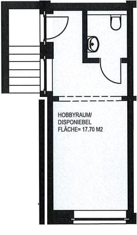Hobbyraum mit eigenem Eingang und WC + Lavabo 5