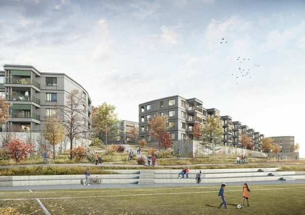 Parkplatz für Motorrad, Flyer oder Lastenvelo in der Überbauung Feuerfalter, Köniz 2