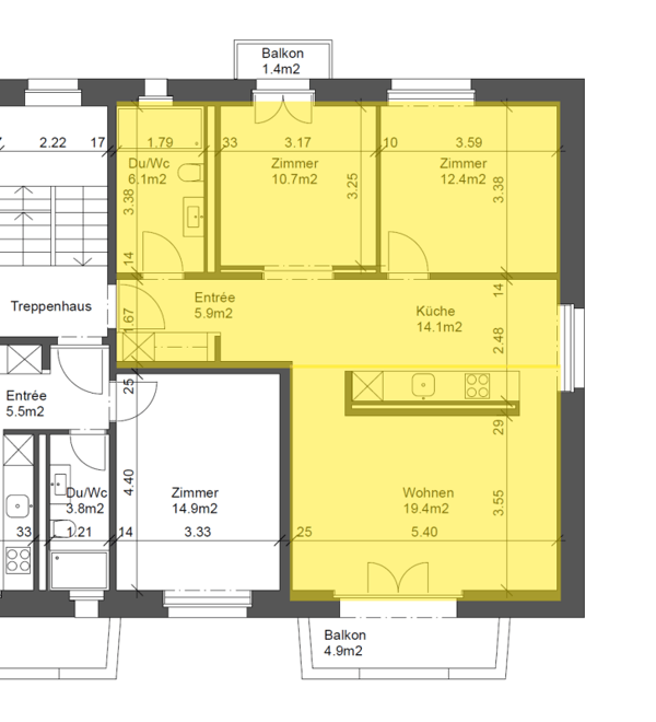 Frisch saniert & bezugsbereit: 3.5-Zimmerwohnung an ruhiger Lage 10
