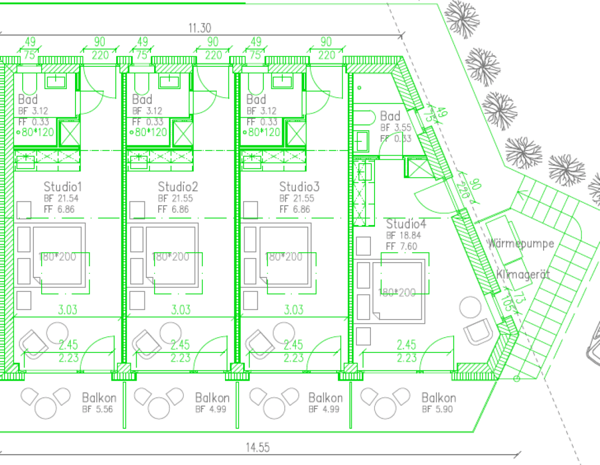 Neubau hochwertiges Top möbliertes Studio mit Klima, Parkplatz, Balkon 10
