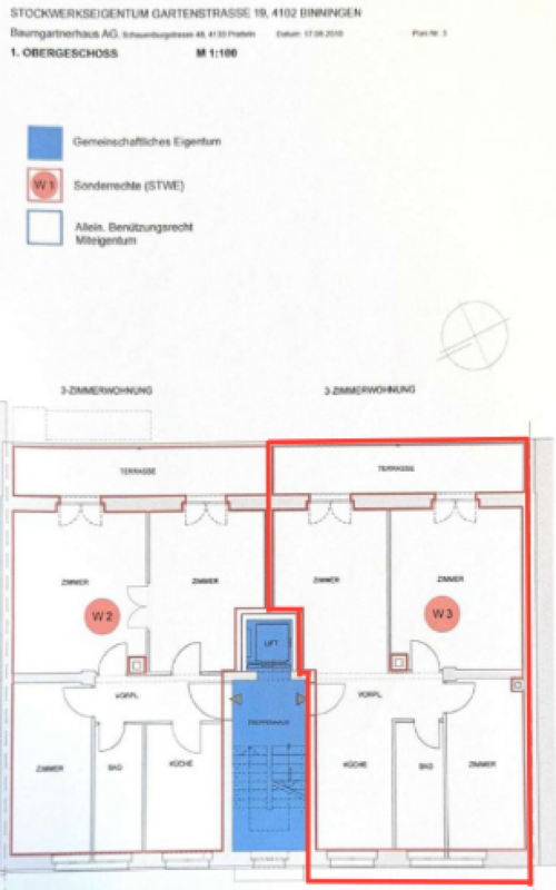 Gepflegte 3.5-Zimmerwohnung in Binningen mit Lift, 12 m² Balkon und eigenem Waschturm