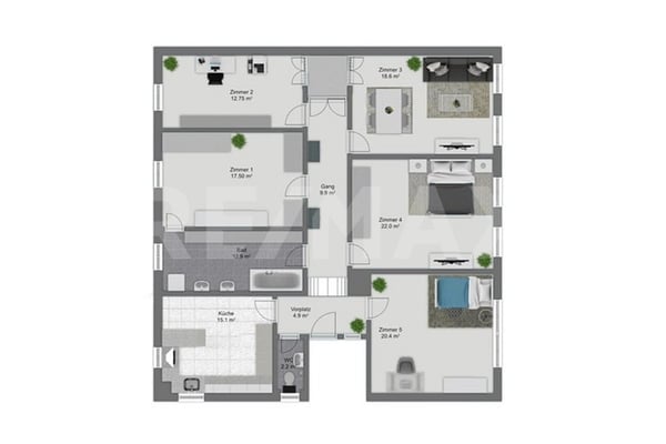 Zentral gelegene Wohnung mit Dachterrasse und Schlossblick 11