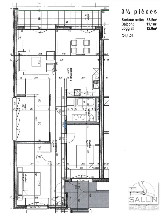 Lumineux 4½ pièces avec balcon dans le quartier de Cormanon 12