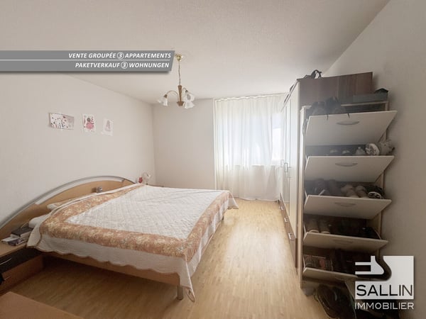 Vente de 3 appartements, 2x 5 pièces et 4 pces + 3 place de parc int. 12