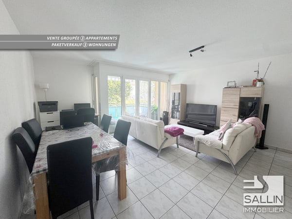 Vente de 3 appartements, 2x 5 pièces et 4 pces + 3 place de parc int. 3