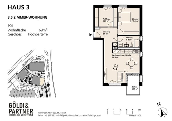Charmante und modern ausgestattete 2.5-Zimmer-Wohnung mit Balkon 2