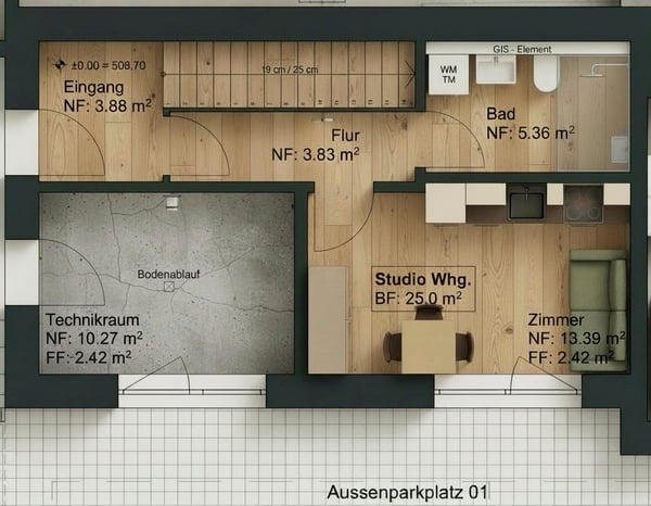 Modernes 1-Zimmer-Studio im Neubau in Illnau-Effretikon 2