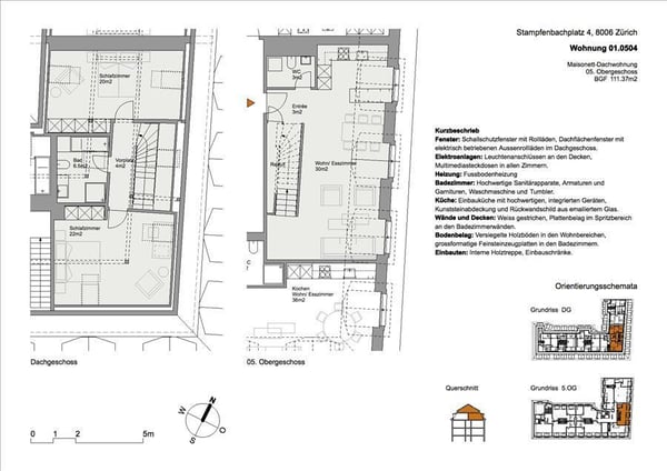 Moderne 3.5-Zimmer-Maisonettwohnung am Stampfenbachplatz 12