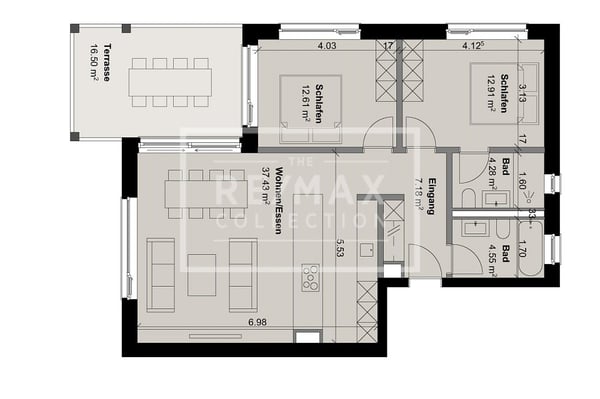 1-Zimmer-Wohnung Nr. 4 - Neubau Ganschiersch - ERSTWOHNUNG 8