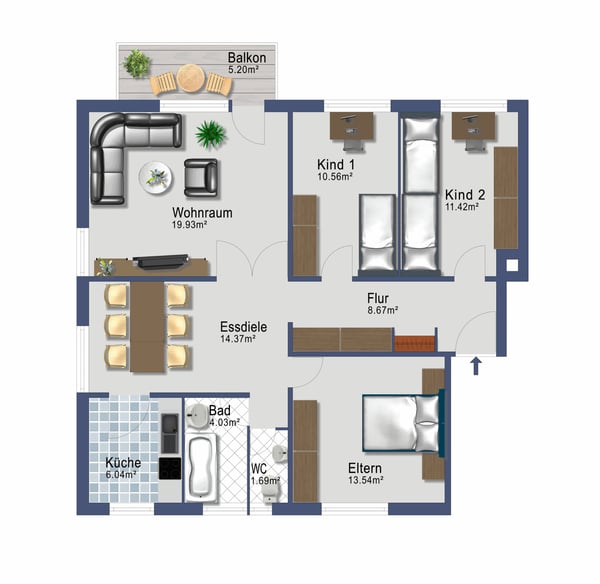 4.5-Zimmer Wohnung im Bergli-Quartier 10