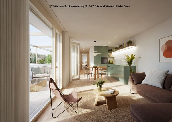 ATTIKA MIT WEITBLICK | TERRASSE UND LOGGIA | VIEL RAUM UND LICHT | BAUSTART ERFOLGT 3