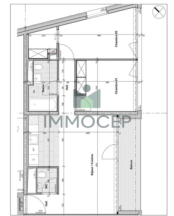 Exclusivité : Grand 4 pièces de 84 m2 pondérés aux Eaux - Vives 10