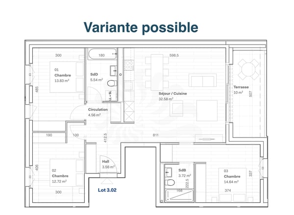 Appartement 5P au 1er étage, 11, route des Jurêts à Choulex 10