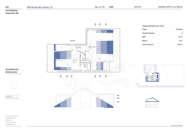 Appartement 3 pièces au 2e étage dans la promotion 11, route des Jurêts à Choulex 10
