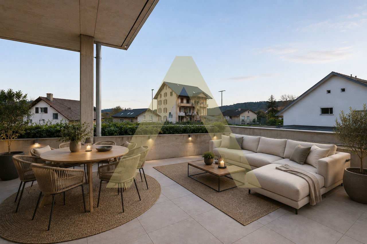 Immobilie in Baulmes - Appartement moderne, convivial et familial avec balcon et jardin - Bild 9