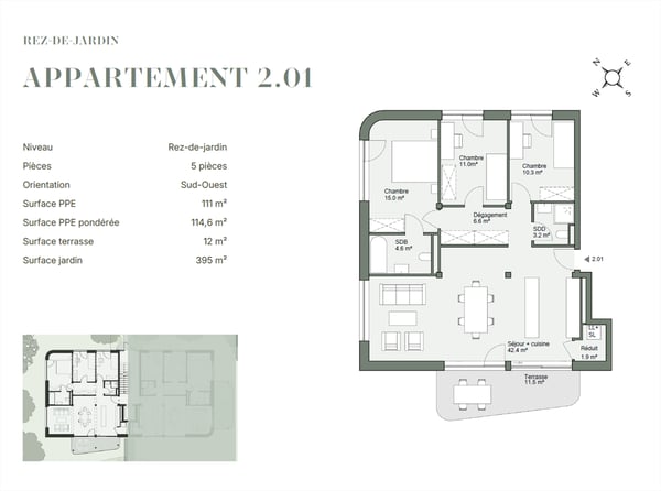5 pièces avec jardin de 395 m² 6