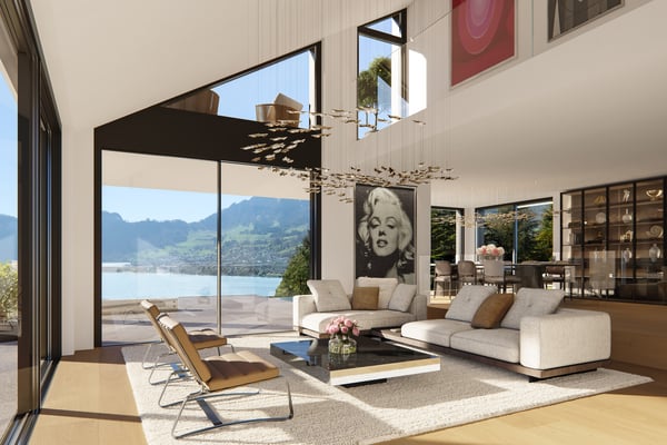 Panoramavilla in Kastanienbaum: Exklusiver Ausbau, Seeblick, Pool & Pr 3