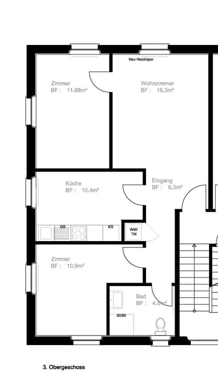 sanierte 3.0 Zimmer-Wohnung mit Altbau-Charme! 7
