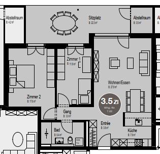 Moderne 3.5-Zimmer-Wohnung mit grosszügigem Balkon 12