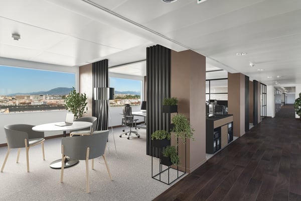 Surfaces de bureaux dès 358 m² par plateau 5