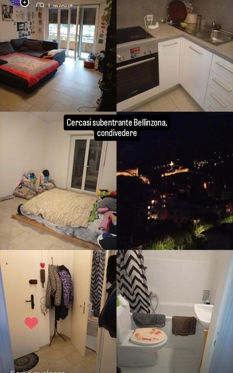 Cerco urgentemente subentrante per 1.5 locali Bellinzona 1