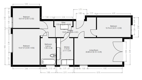 Locarno 1.5 centro 1'500.- /mese tutto compr. no conguaglio 5