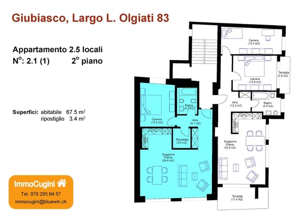 Giubiasco - Appartamento 1.5 locali in Piazza Grande 5