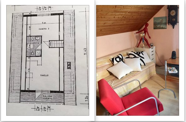 Affittasi originale e luminosa mansarda arredata 3