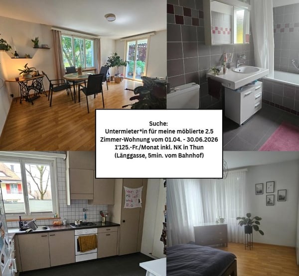 Zur Untermiete: Wohnung in Thun 1