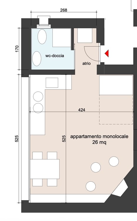 Monolocale ammobiliato ristrutturato 26m² Piotta Leventina 3