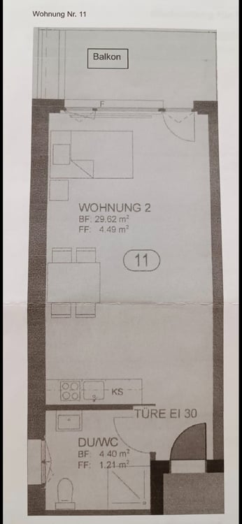 1.5 Zimmer Wohnung 5