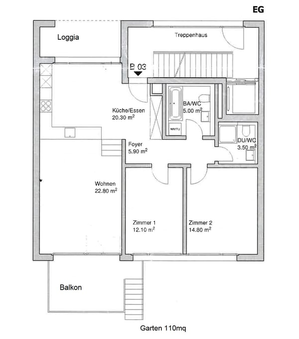 Moderne 3.5-Zimmer-Wohnung mit Garten - Bezug ab 1.August 26 2