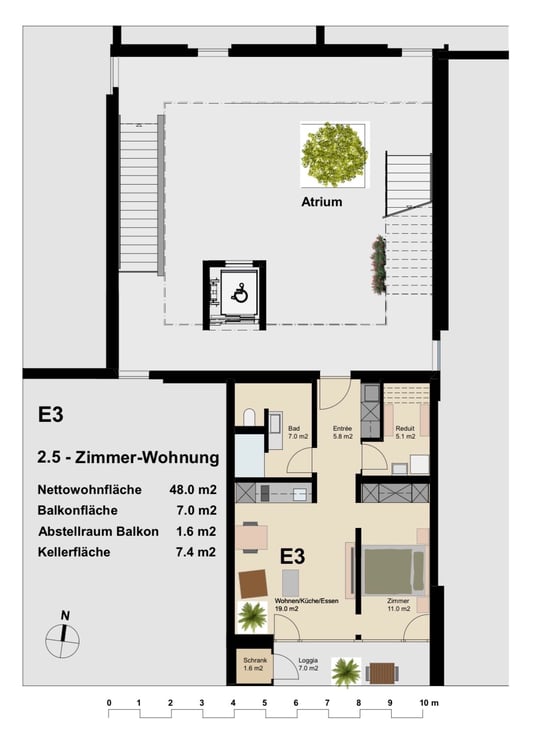 2.5 Zimmer Neubauwohnung nähe Bahnhof 2