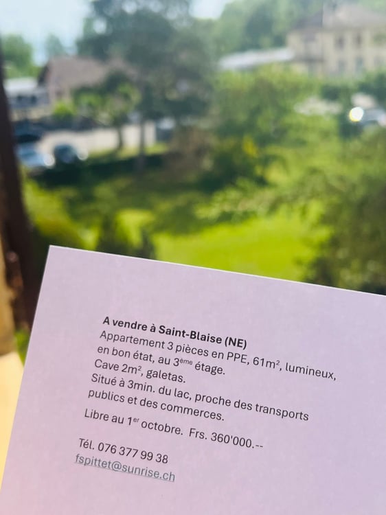 A vendre à Saint-Blaise NE 1