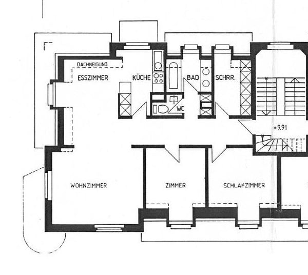 Ruhige 4.5-Zimmer Dachwohnung 2 Balkone & Garten Bergblick 4