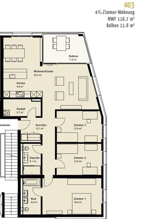 Grosszügige 4.5 Zimmer Wohnung im Mythenhof, Kanton Schwyz 5